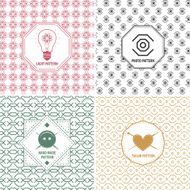 Vector geometry line seamless patterns For logos and labels