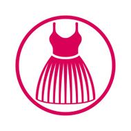 Illustrated pink dress isolated vector clothing N2