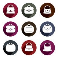 Bag vector icons set fashion theme symbols collection N3
