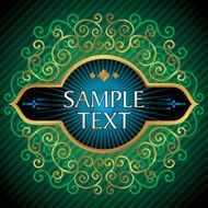 oriental green background with frame and empty space for text