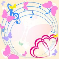 background with heart and music N4
