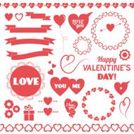 Set of vector elements for Valentines Day