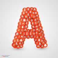 Letter A made of small pieces Vector
