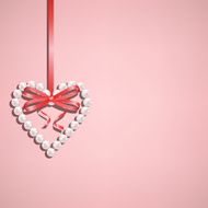 Pearl heart with bow N4
