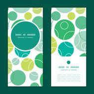 Vector abstract green circles vertical round frame pattern invitation greeting