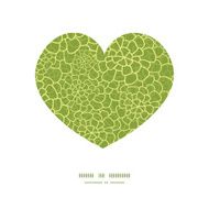 Vector abstract green natural texture heart silhouette pattern frame N2