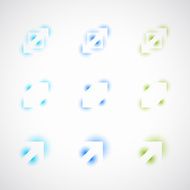 set of abstract color arrow icon for design