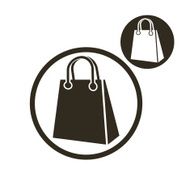 Shopping bag vector simple single color icon isolated on white N9
