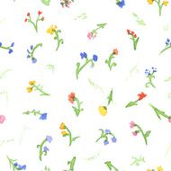 Seamless pattern of watercolor flowers