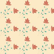 abstract hand drawn floral plant seamless pattern with flower petals