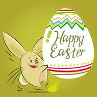 Easter card with bunny and egg