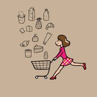 Woman market cart1