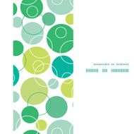Vector abstract green circles vertical frame seamless pattern background