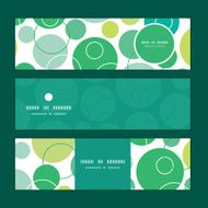Vector abstract green circles horizontal banners set pattern background