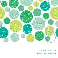 Vector abstract green circles horizontal frame seamless pattern background
