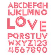 Alphabet fonts and numbers for valentine N4
