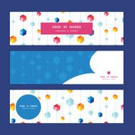 Vector abstract hanging jewels striped horizontal banners set pattern background