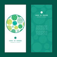 Vector abstract green circles vertical round frame pattern invitation greeting N2