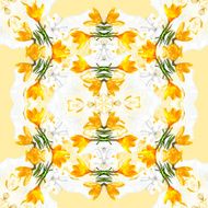 Bright seamless pattern of yellow and white flowers