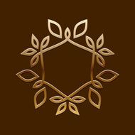 Vector Antique Golden design Line art logo template