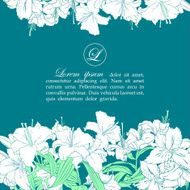 Card template with white lilies
