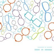 Vector colorful glasses horizontal frame seamless pattern background