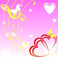 background with heart and music N6