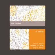 Vector magical floral horizontal stripe frame pattern business cards set