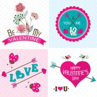 Valentines day cards with ornaments N3