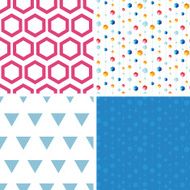 Vector abstract hanging jewels striped set of four marching seamless