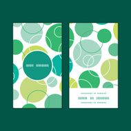 Vector abstract green circles vertical round frame pattern business cards N2