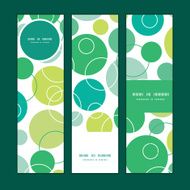 Vector abstract green circles vertical banners set pattern background