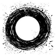 Abstract black circle with splashes