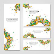 geometric colorful triangles design for banners set N5