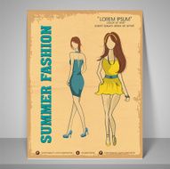 Poster banner and flyer for summer fashion