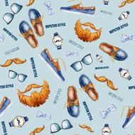 Seamless pattern with stylish hipster things