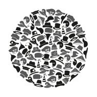 various hats icons vector set in circle eps10 N2