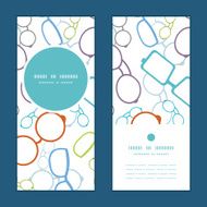 Vector colorful glasses vertical round frame pattern invitation greeting cards N3