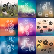 shopping infographic with unfocused background N38