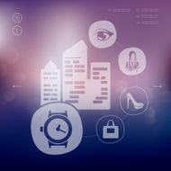 shopping infographic with unfocused background N40