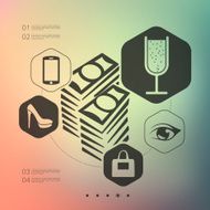 shopping infographic with unfocused background N41