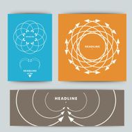 Set of colored banners with patterns arrows N2