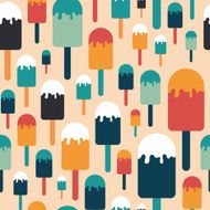 Seamless pattern with colorful ice cream on a stick