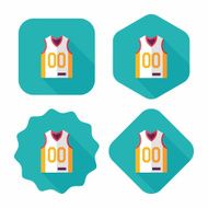 basketball clothing flat icon with long shadow eps10 N58