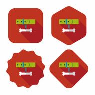 Pet dog chains flat icon with long shadow eps10 N100