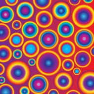 Crooked seamless retro circle pattern in vector