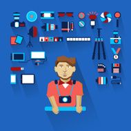 Profession of people Flat infographic Photographer N3