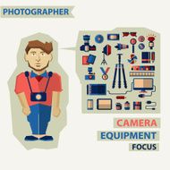 Profession of people Flat infographic Photographer N4