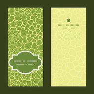 Vector abstract green natural texture vertical frame pattern invitation greeting N6