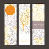 Vector magical floral vertical banners set pattern background